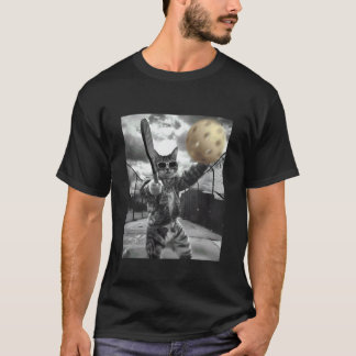 T-shirt Drôle Pickleball Papa Chat Amoureux Graphique Fête