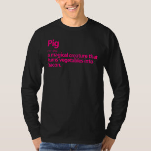 T-shirt Drôle Pig Bacon Cadeau Pour Hommes Femmes Cool Pig