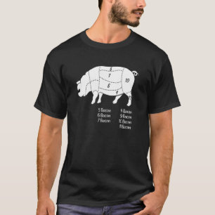 T-shirt Drôle Pig Viande Parties Bacon Barbecue