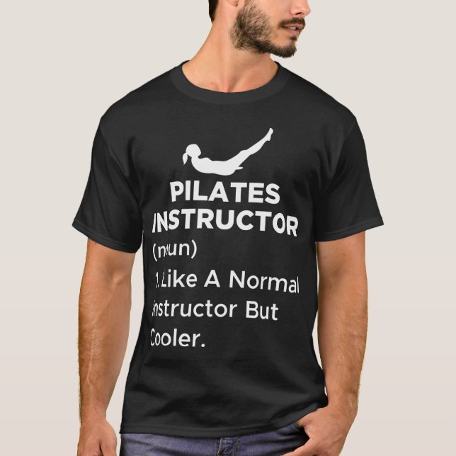 T-shirt Drôle Pilates Instructeur Définition Pour Une Mais (Devant)