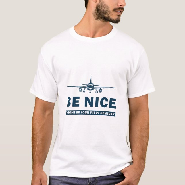 T-shirt Drôle pilote et avion d'aviation (Devant)