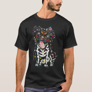 T-shirt Drôle Pit Bull Crâne de Sucre Mexique Os Coloré Di