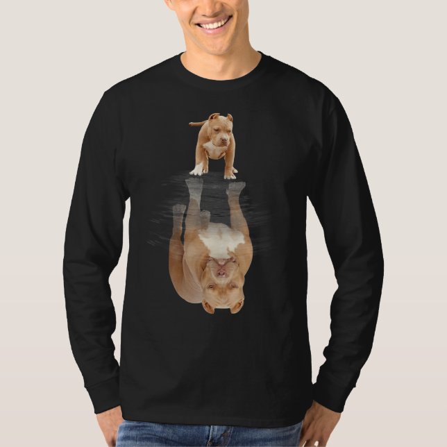 T-shirt Drôle Pitbull Reflection Chien Pitbull Chien Pitbu (Devant)