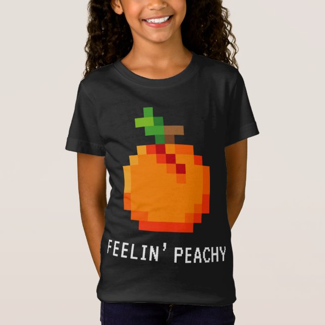 T-Shirt Drôle Pixel Peach - Retro 8 - Bit Arcade Gamer Fee (Devant)