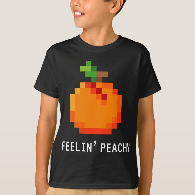 T-shirt Drôle Pixel Peach - Retro 8 - Bit Arcade Gamer Fee (Devant)
