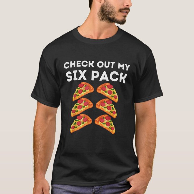 T-shirt Drôle Pizza Abs Découvrez Mon Pack Pizza Alimentat (Devant)