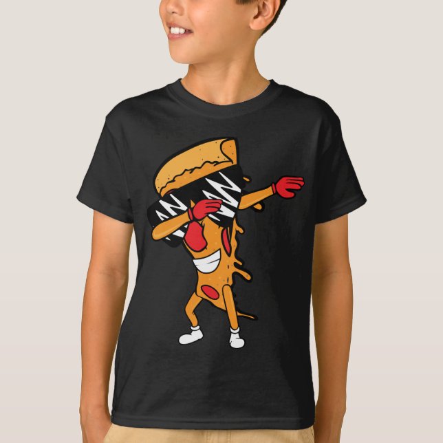 T-shirt Drôle Pizza Dabbing Pepperoni Pizza Slice Dancing (Devant)