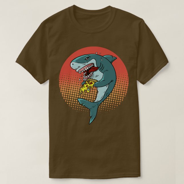 T-shirt Drôle Pizza de requin Amateurs de requin manger Pi (Design devant)