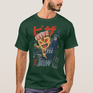 T-shirt Drôle Pizza Kong Attaques City cadeau asiatique 
