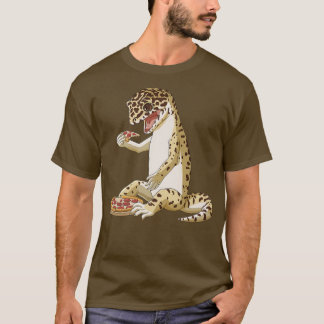 T-shirt Drôle Pizza Lover Reptile Leopard Gecko 