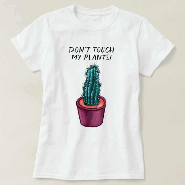T-shirt Drôle Plante Lady Gardener Cactus Succulent (Design devant)
