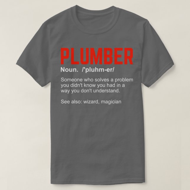 T-shirt Drôle Plomberie Définition de plomberie cadeau (Design devant)