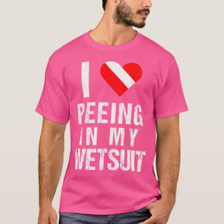 T-shirt Drôle Plongeur Scuba J'Aime Peeing Dans Mon Wetsui