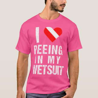 T-shirt Drôle Plongeur Scuba J'Aime Peeing Dans Mon Wetsui