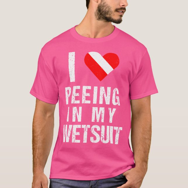T-shirt Drôle Plongeur Scuba J'Aime Peeing Dans Mon Wetsui (Devant)