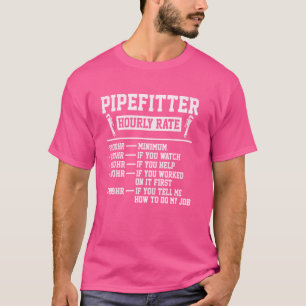 T-shirt Drôle Plumber Hommes Pipefitter Taux horaire