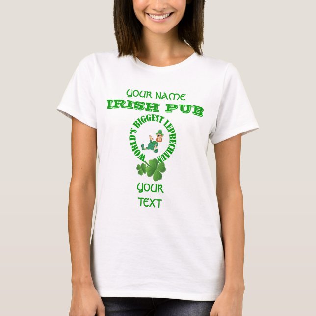 T-shirt Drôle plus grand leprechaun St Patrick's (Devant)