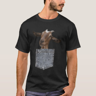 T-shirt Drôle Poche Animal Pékin Bébé Chèvre