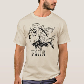 T-shirt Drôle poisson chrétien bizarre minimaliste même Jé
