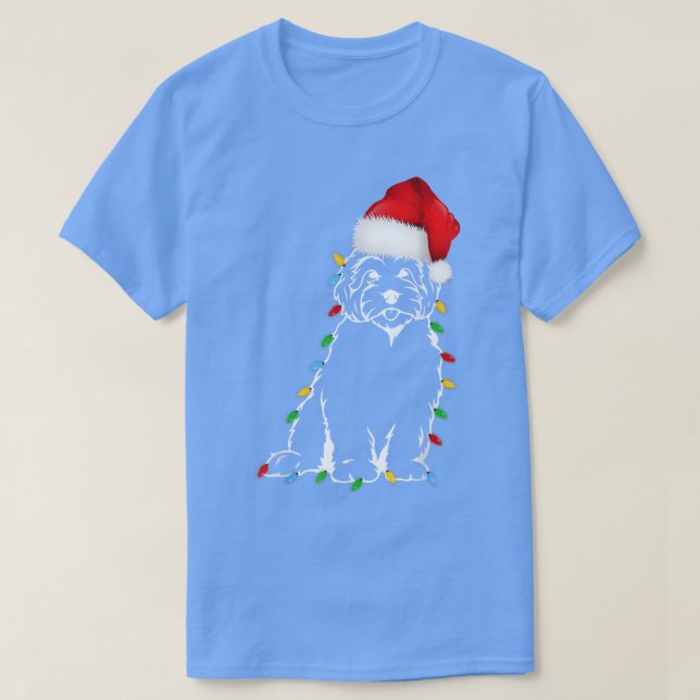 T-shirt Drôle Poodle Dog Tree illuminations de Noël Jam Pa (Design devant)