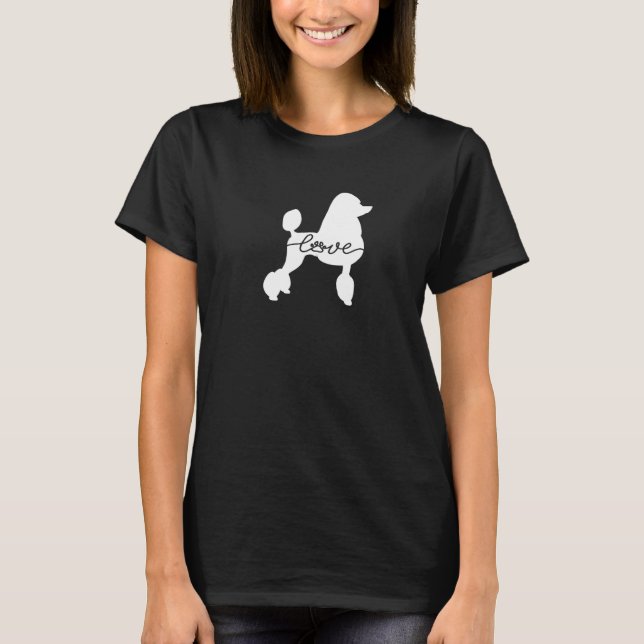 T-shirt Drôle Poodle Love Paw (Devant)