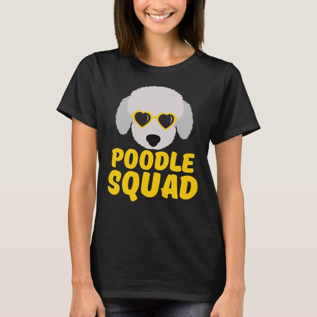 T-shirt Drôle Poodle Squad Jaune mignon Aimer Poodle Si (Devant)