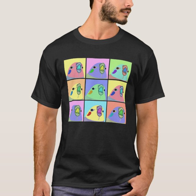 T-shirt Drôle Pop Art Cockatiel Birb Mèmes Animal Animal A (Devant)