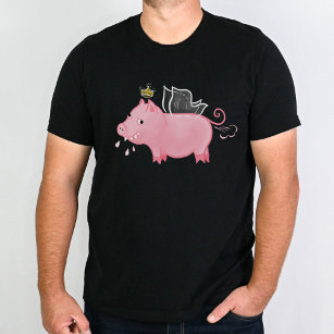 T-shirt Drôle porc fée fermier dessin animé animal humour