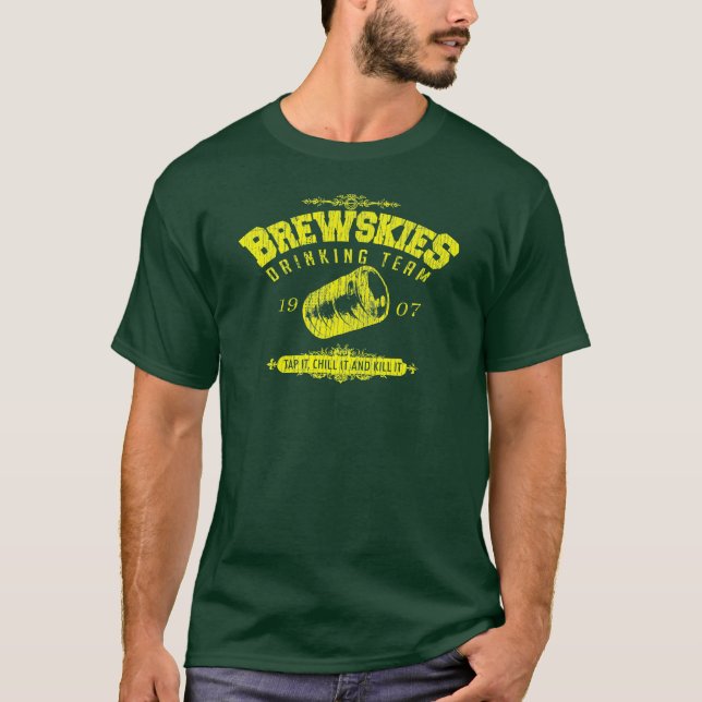 T-shirt drôle potable 2 d'équipe de Brewskies (Devant)