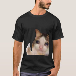 T-shirt Drôle Pouce Triste Up Chat Meme Pleurant Kitten Lo