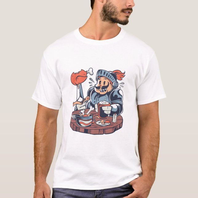 T-shirt Drôle Poulet Alimentation Pun (Devant)