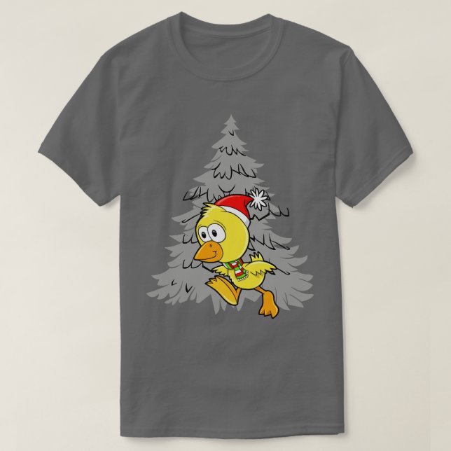 T-shirt Drôle poulet de Noël (Design devant)