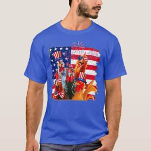 T-shirt Drôle Poulet-nous Drapeau Amérique (2)