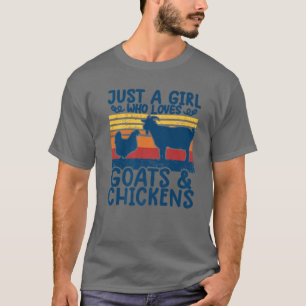 T-shirt Drôle Poulet Pour Filles Chèvre Fille T Agricultur