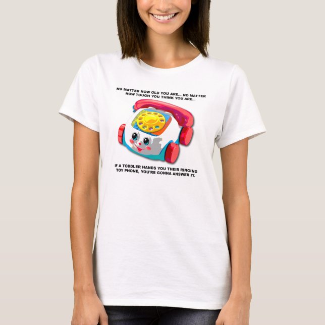 T-shirt drôle pour bébé avec un téléphone (Devant)