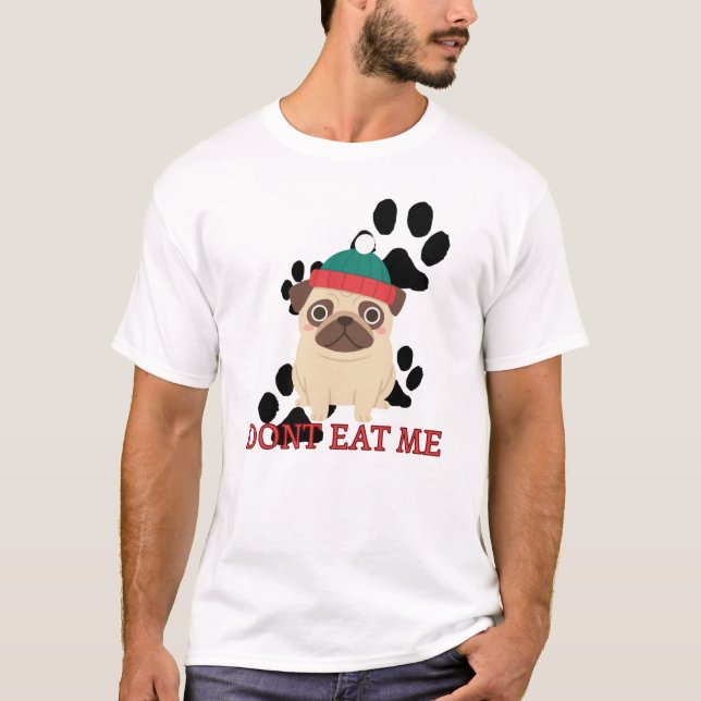 T-shirt drôle pour chien Ne me mange pas (Devant)