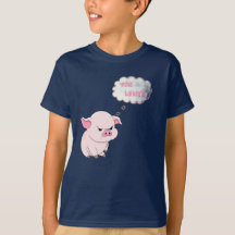 T-shirt drôle pour enfants avec un cochon en colèr