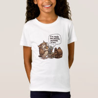 T-shirt drôle pour enfants avec un hibou mignon po