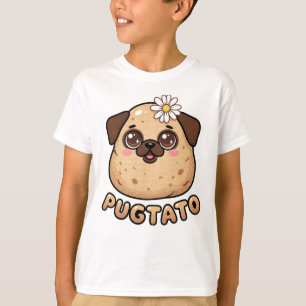 T-shirt drôle pour enfants avec un Pugtato mignon 