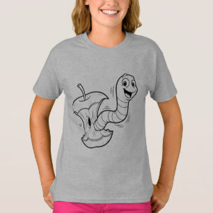 T-shirt drôle pour enfants mignon avec ver dans un
