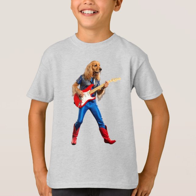 T-shirt drôle pour enfants Rock Star Cocker Spanie (Devant)