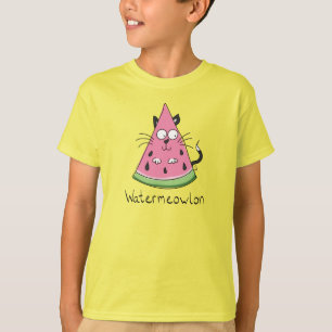 T-shirt drôle pour garçon au chat pastèque