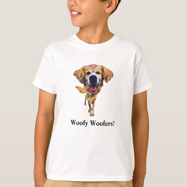 T-shirt drôle pour garçon avec Retriever doré (Devant)