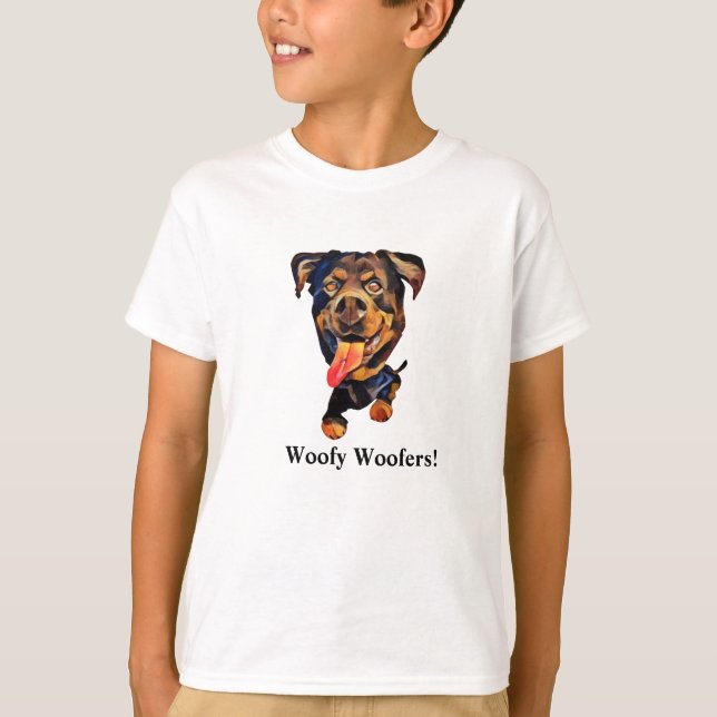 T-shirt drôle pour garçons avec un rottweiler (Devant)