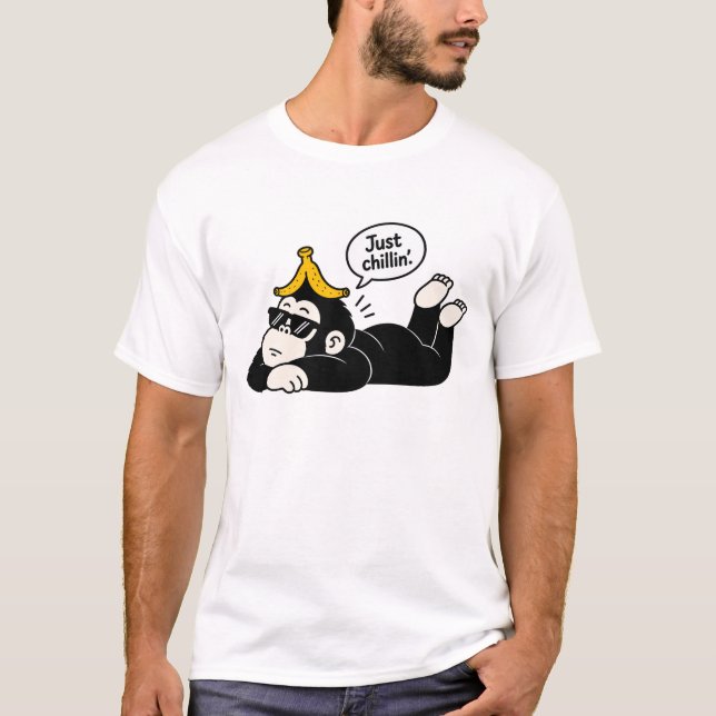 T-shirt drôle pour homme - Gorille décontracté - H (Devant)