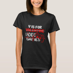 T-shirt drôle pour hommes gamers V est pour les je