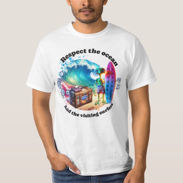T-shirt drôle pour hommes surfeurs (Devant)