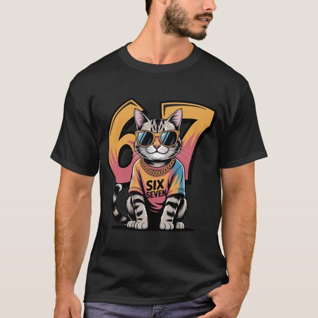 T-shirt drôle pour les 67 ans de chat cool | Hip H (Devant)
