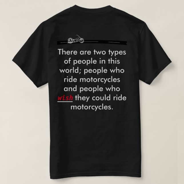 T-shirt drôle pour motard (Design dos)