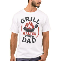 T-shirt drôle pour papa maître du grill BBQ Grill